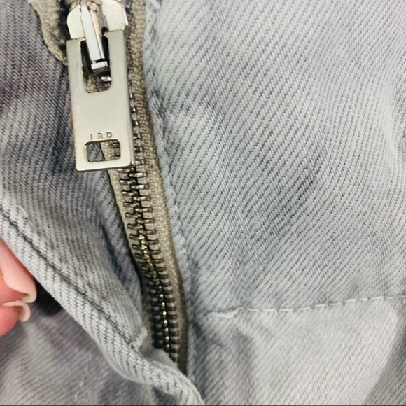 IRO Clichy High-waisted Gathered Denim Shorts in Light Grey size 38 - Picture 9 of 13